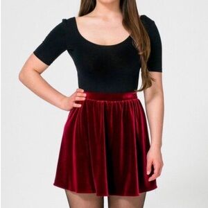 NWT American Apparel Velvet Skater Skirt
